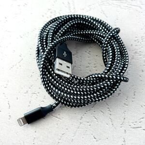 USBA to Lightning Charging Cable - Braided - MFi Certified- 9FT - Black White